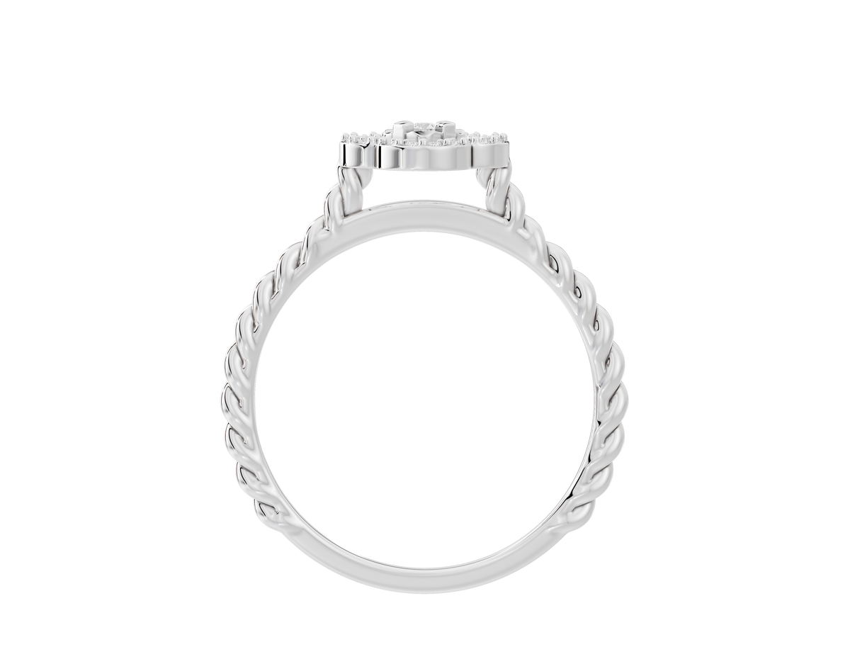 925 sterling silver lab diamond ring, twisted band with open halo