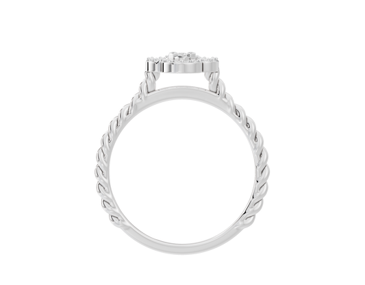 925 sterling silver lab diamond ring, twisted band with open halo