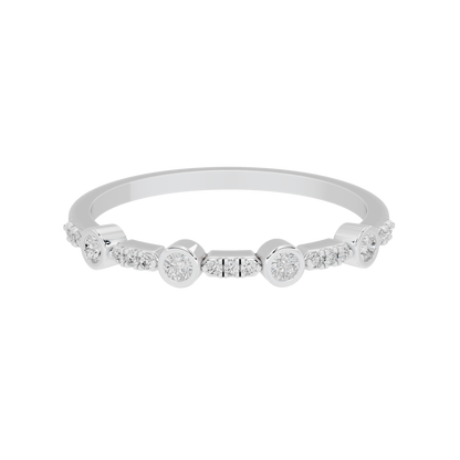 925 sterling silver lab diamond ring with round stones and pavé accents on band