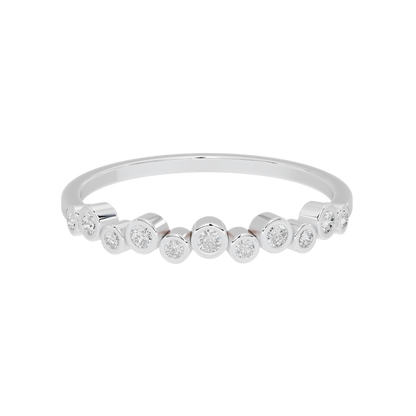 925 sterling silver lab diamond bezel ring with round diamond row across the top