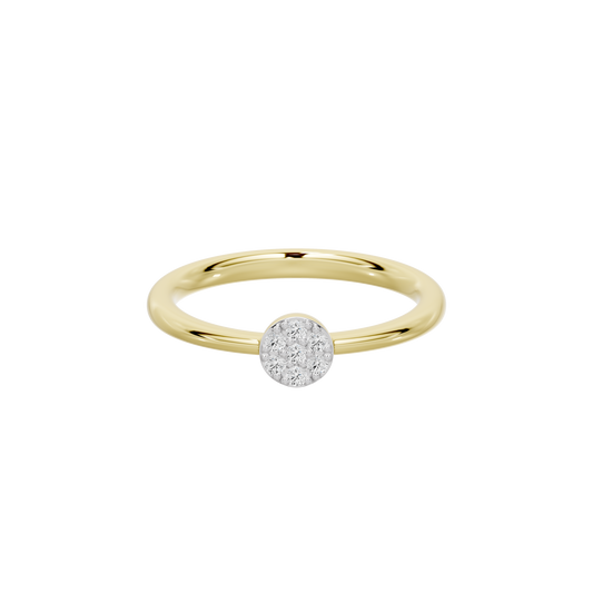 Yellow gold vermeil lab diamond ring with round lab diamond centerpiece