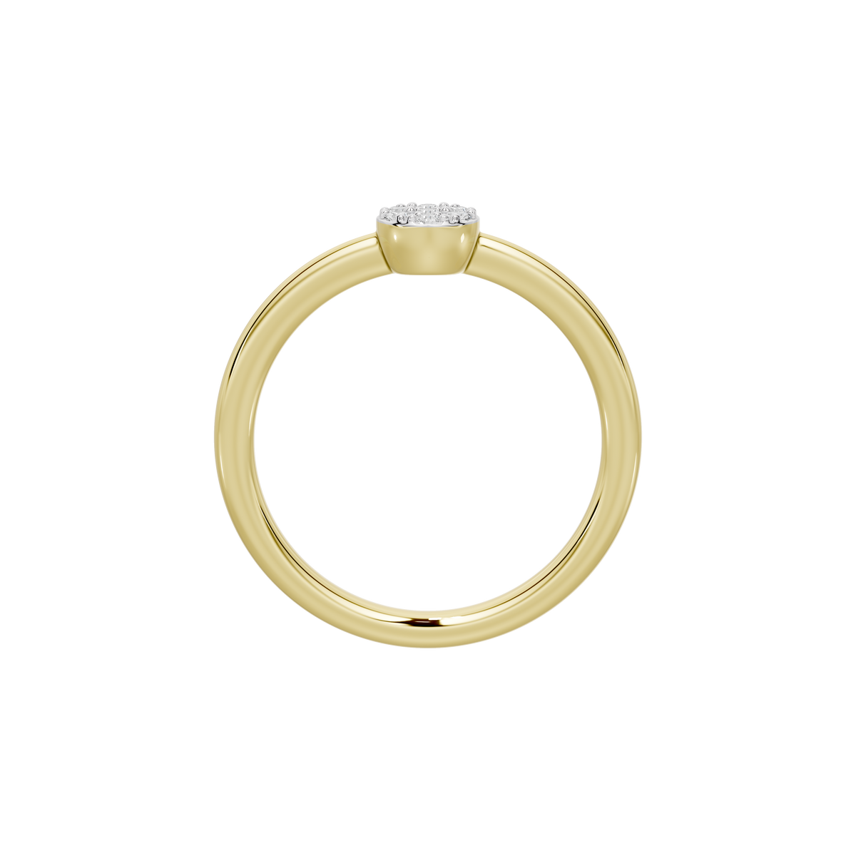 Yellow gold vermeil lab diamond ring with round stone in bezel setting