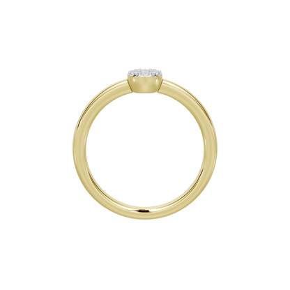 Yellow gold vermeil lab diamond ring with round stone in bezel setting