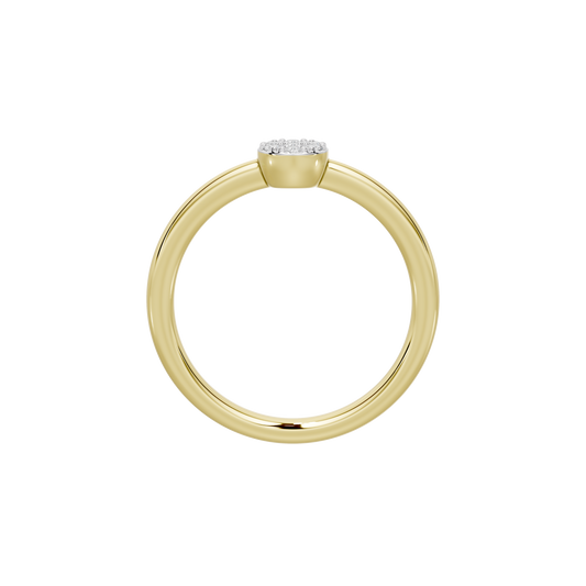 Yellow gold vermeil lab diamond ring with round stone in bezel setting