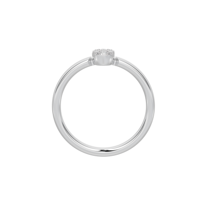 Round lab diamond ring in 925 sterling silver with prong set stone and smooth band