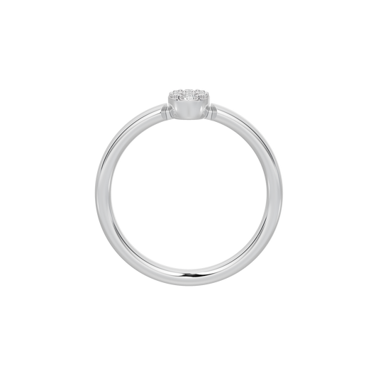 Round lab diamond ring in 925 sterling silver with prong set stone and smooth band