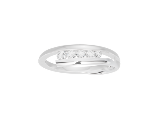 925 sterling silver lab diamond ring with row of round stones across top