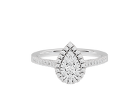 Pear Crownlight illusia - Lab Diamond Ring