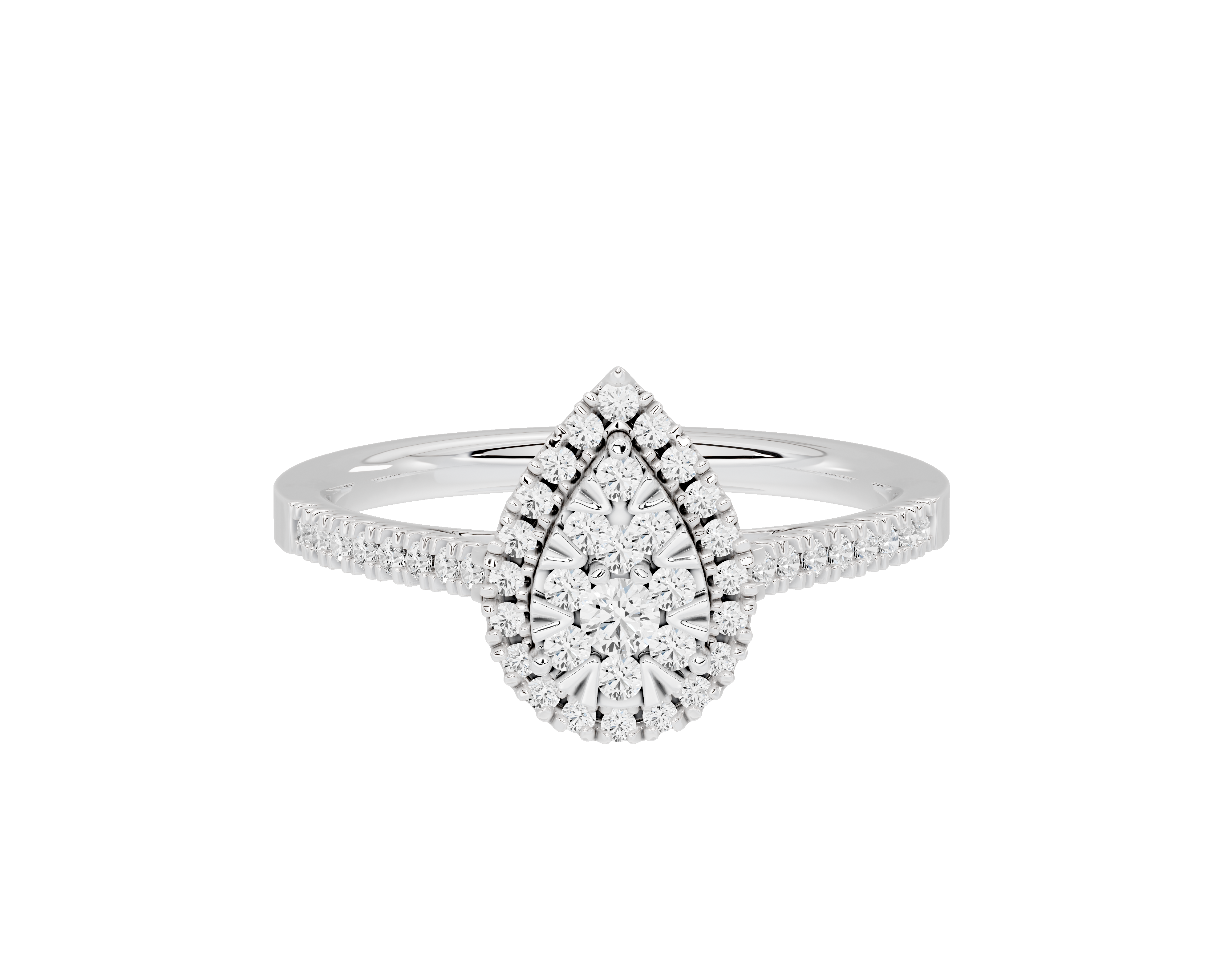 Pear Crownlight illusia - Lab Diamond Ring