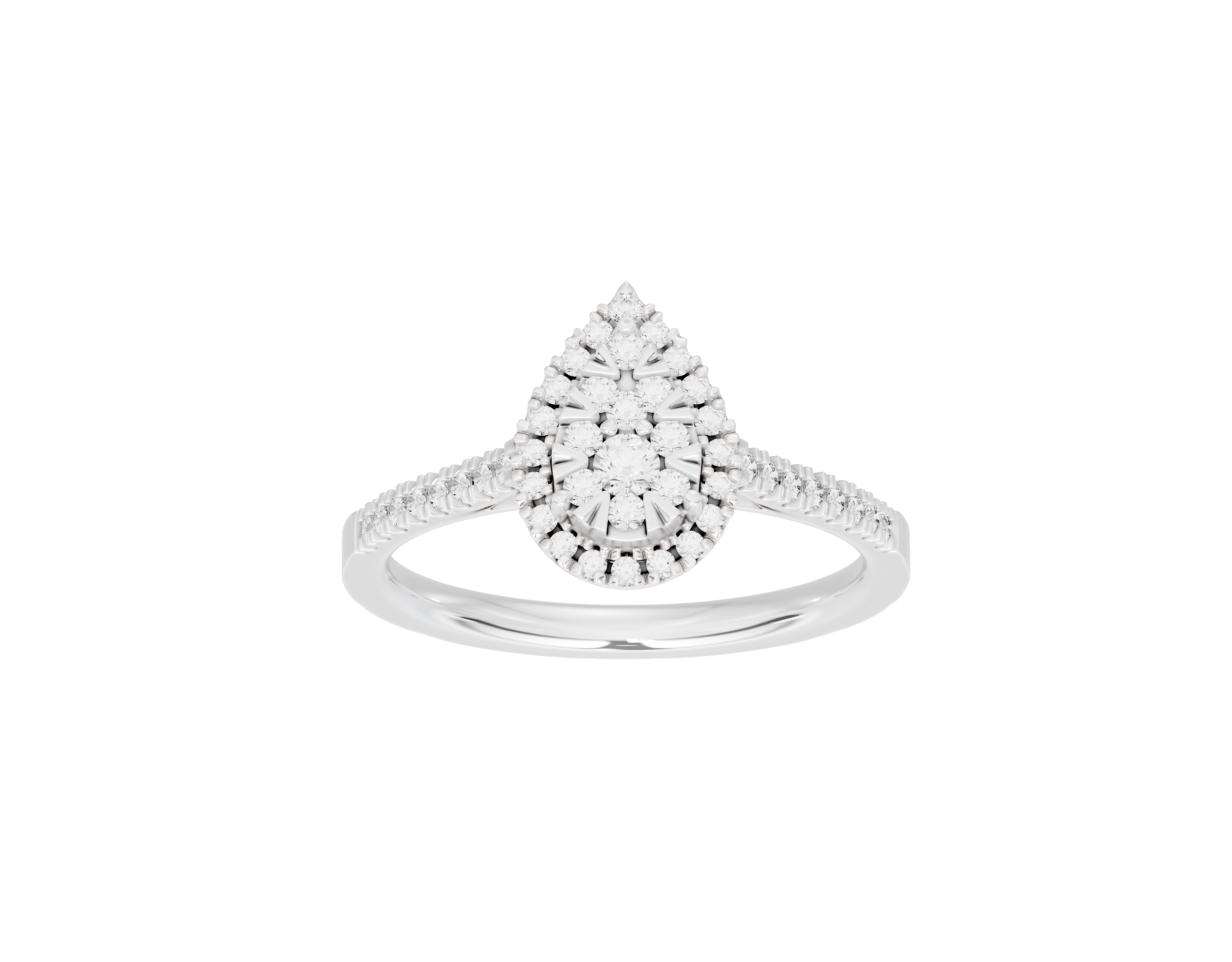 Pear Crownlight illusia - Lab Diamond Ring