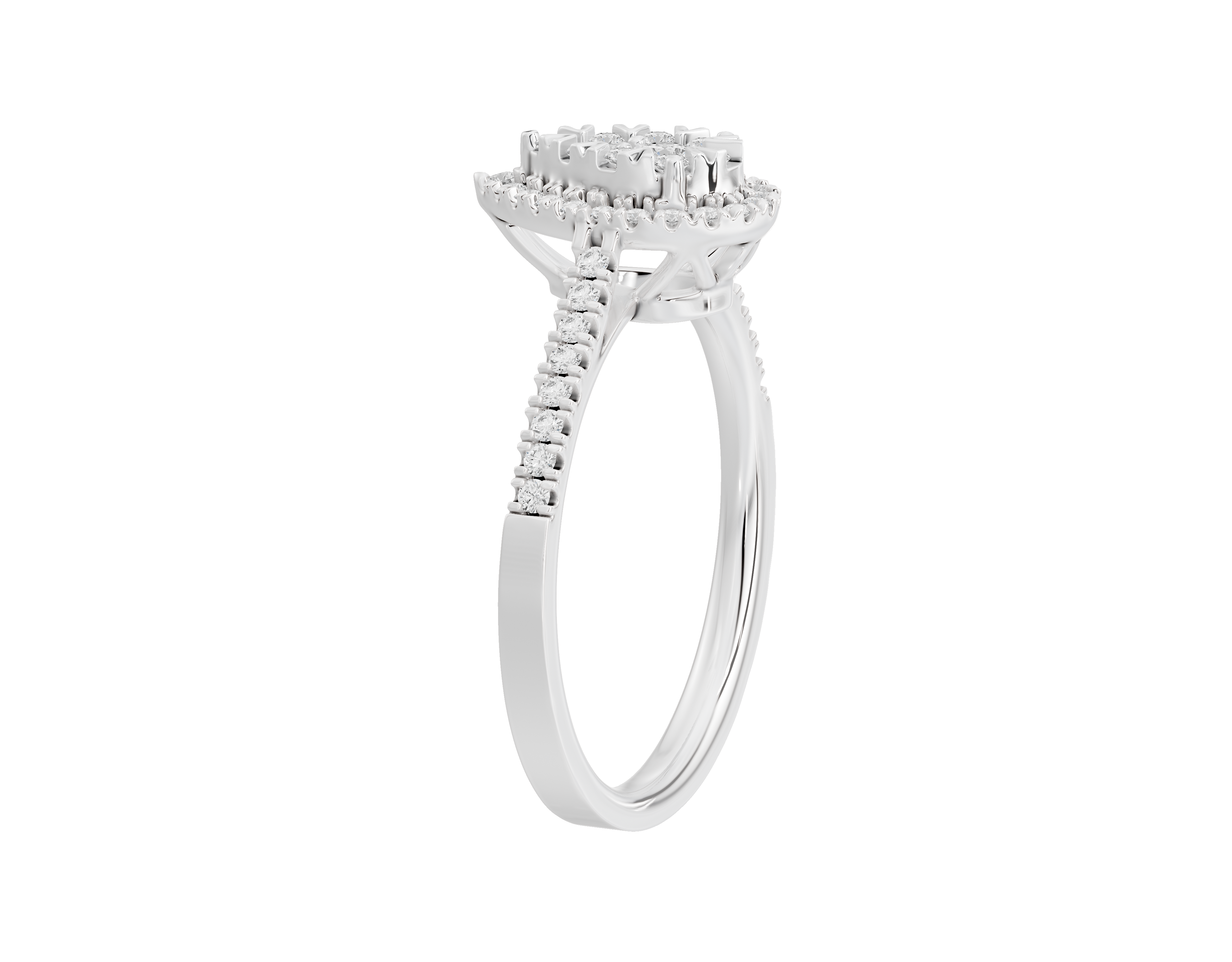 Pear Crownlight illusia - Lab Diamond Ring
