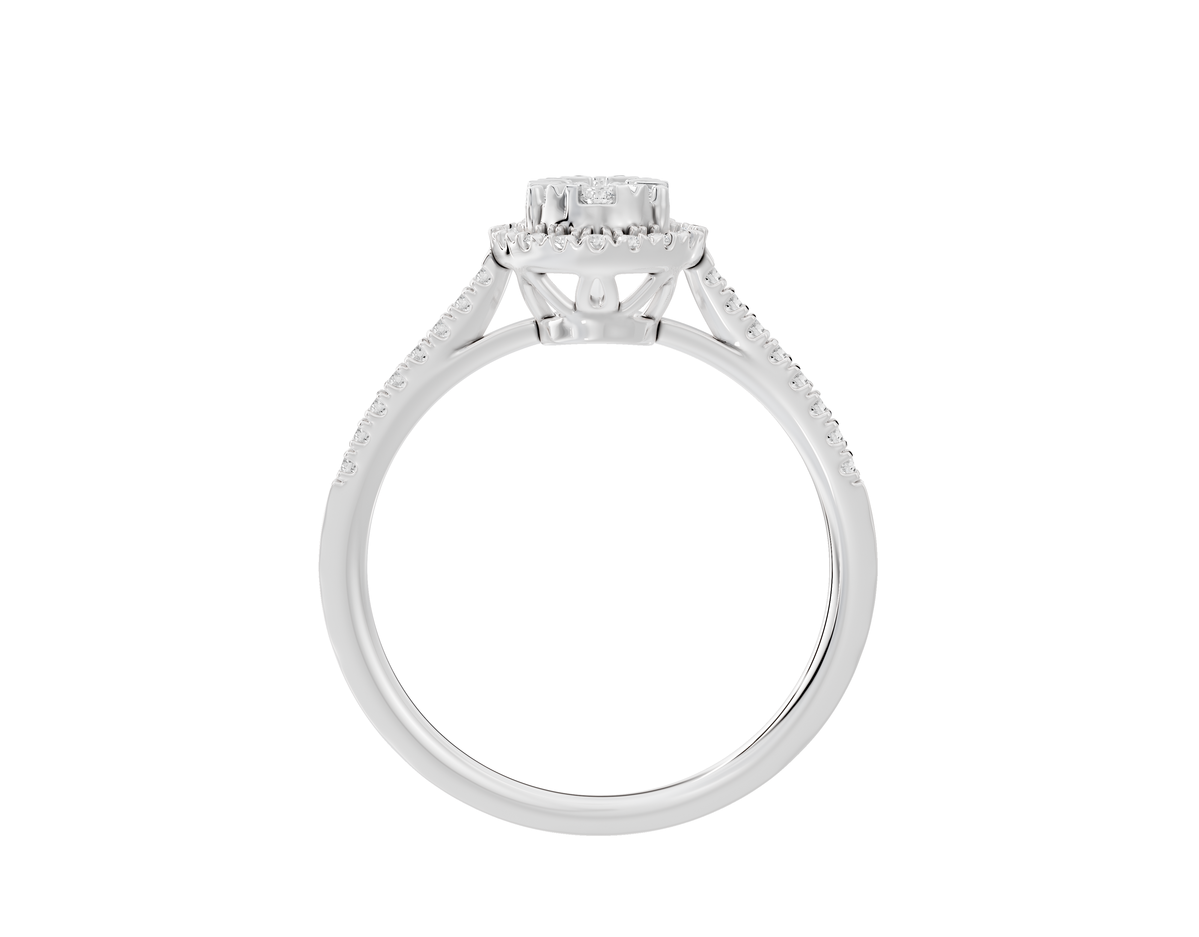 Pear Crownlight illusia - Lab Diamond Ring