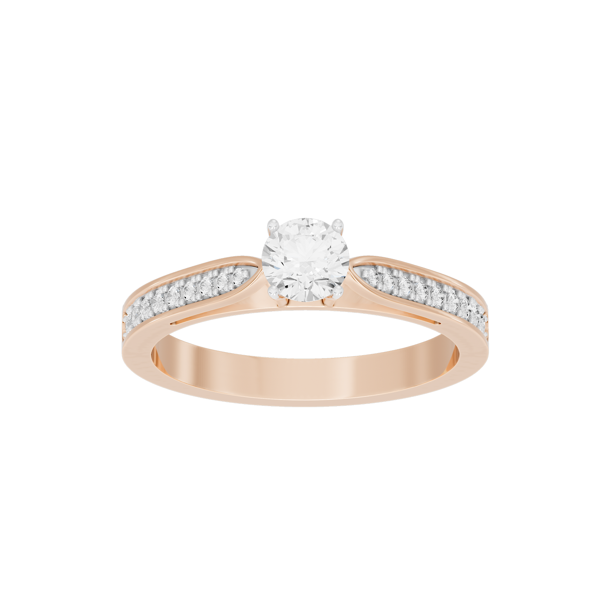 Point Made studded singula  0.682 Carat Lab Grown Diamond Ring