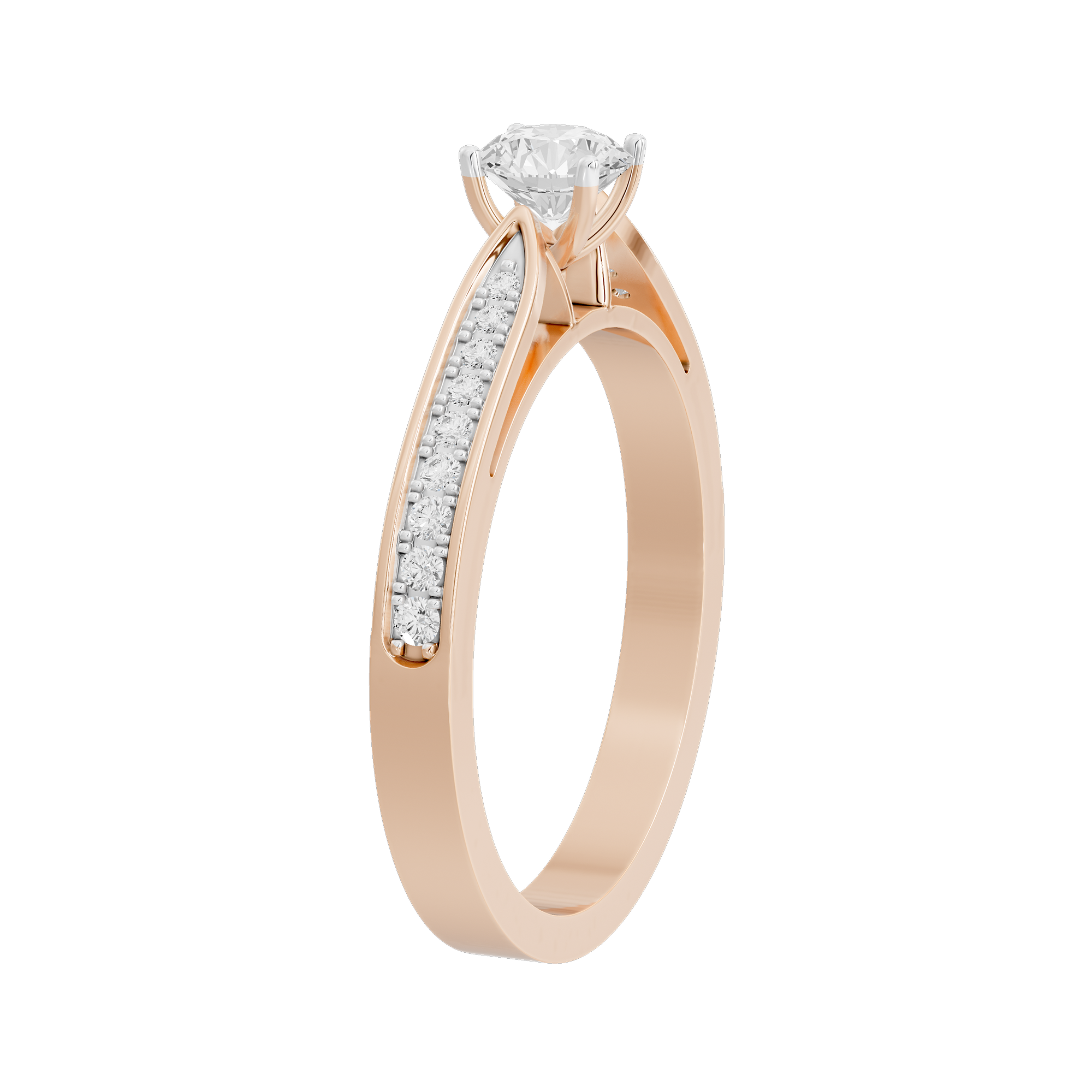 Point Made studded singula  0.682 Carat Lab Grown Diamond Ring