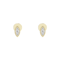 Lattice Marquise Studs  - Lab Diamond Earrings