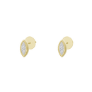 Lattice Marquise Studs  - Lab Diamond Earrings
