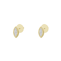 Lattice Marquise Studs  - Lab Diamond Earrings