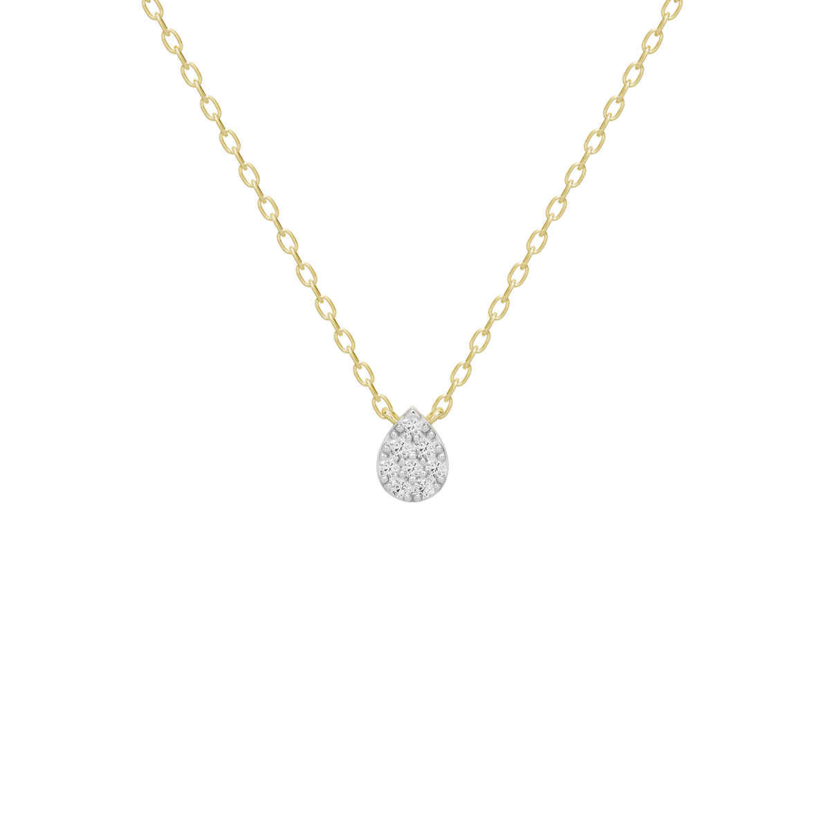 Yellow gold vermeil chain with round lab-grown diamond pendant