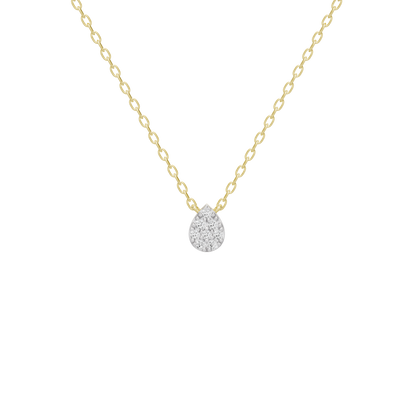 Yellow gold vermeil chain with round lab-grown diamond pendant