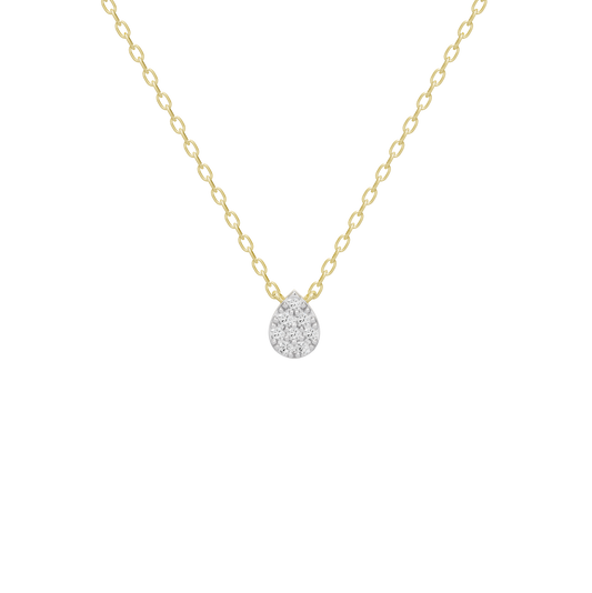 Yellow gold vermeil chain with round lab-grown diamond pendant