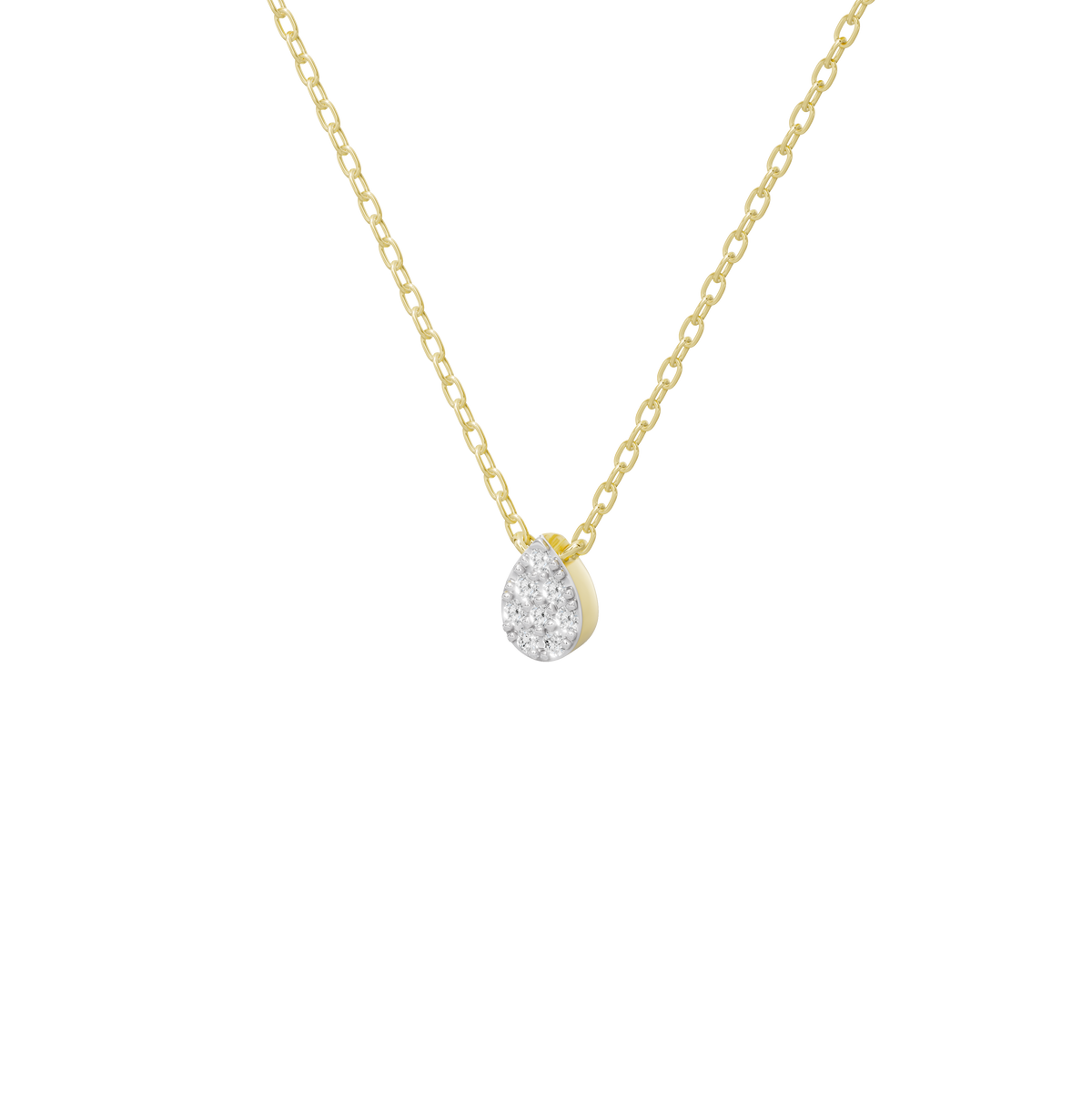 Yellow gold vermeil chain with round lab-grown diamond pendant