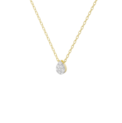 Yellow gold vermeil chain with round lab-grown diamond pendant