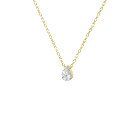 Yellow gold vermeil chain with round lab-grown diamond pendant