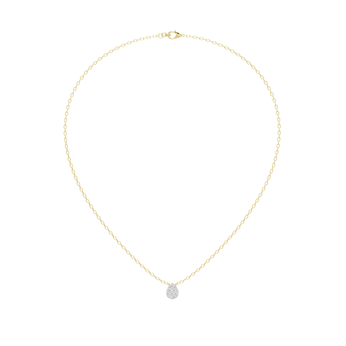 Yellow gold vermeil chain with small round diamond pendant