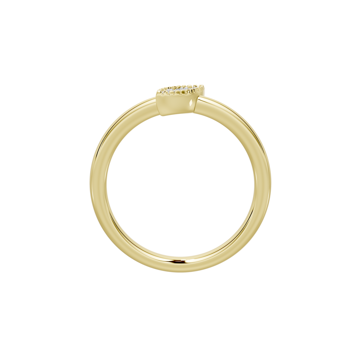 Yellow gold vermeil band with prong-set marquise lab diamond