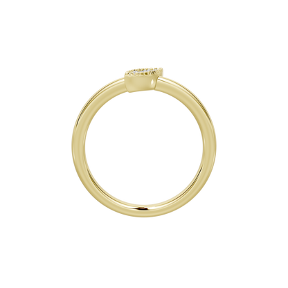 Yellow gold vermeil band with prong-set marquise lab diamond
