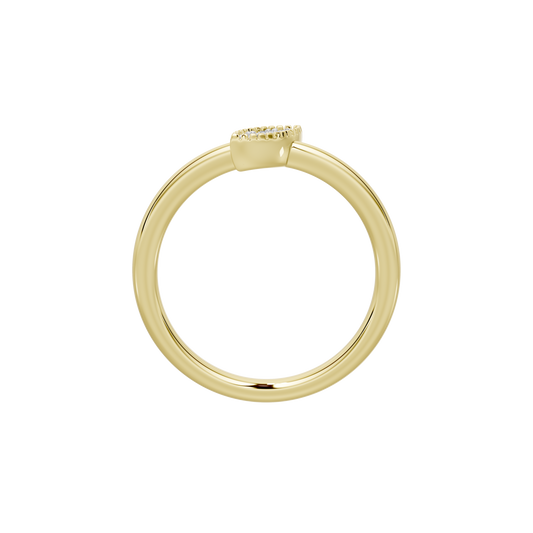 Yellow gold vermeil band with prong-set marquise lab diamond