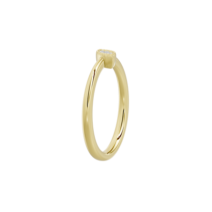 Yellow gold vermeil ring band with prongs at marquise setting
