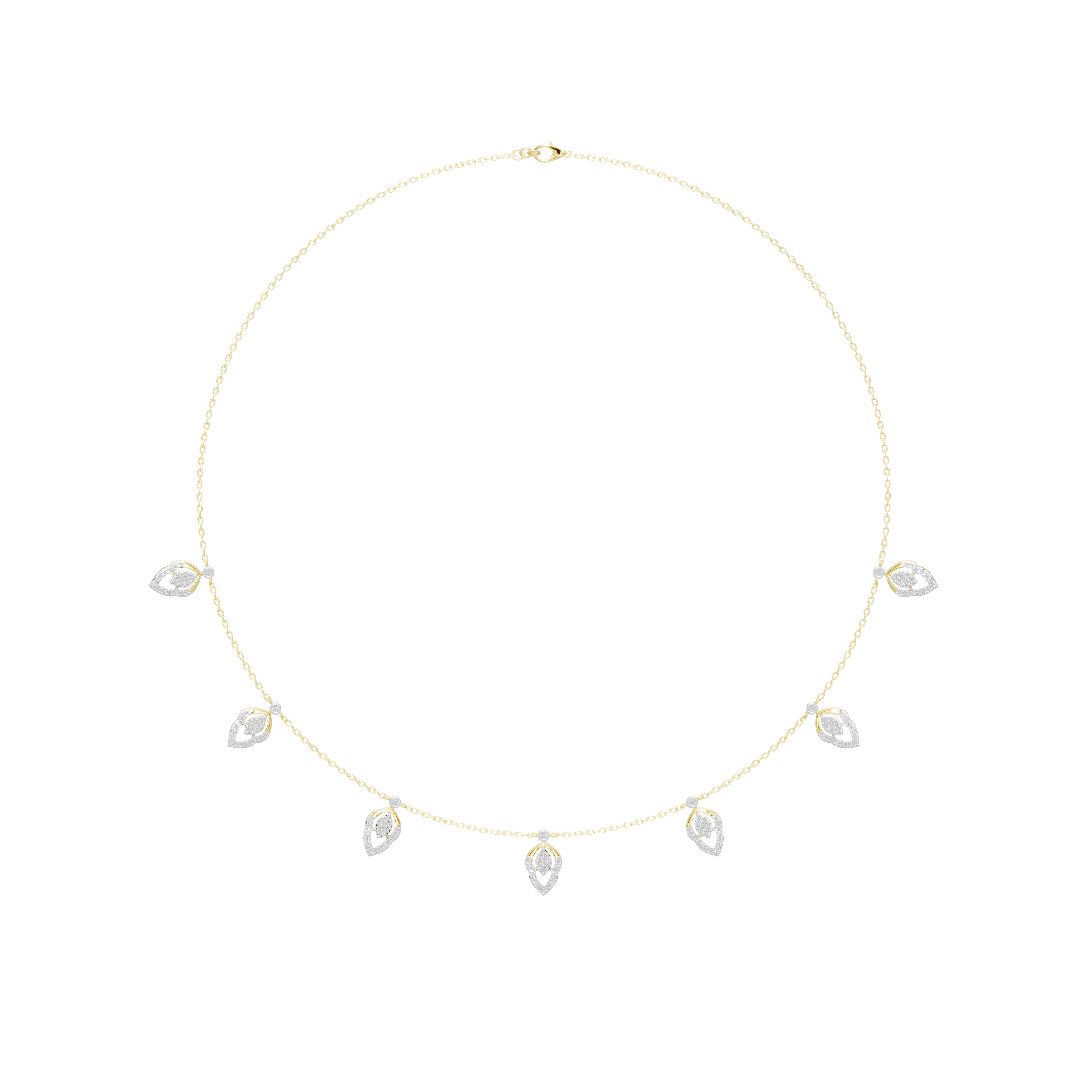 LeafLuxe Charm - Lab Diamondv Necklace