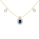 SapphireHalo Charm - Lab Diamond Necklace