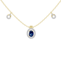 SapphireHalo Charm - Lab Diamond Necklace