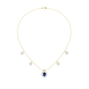 SapphireHalo Charm - Lab Diamond Necklace