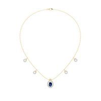SapphireHalo Charm - Lab Diamond Necklace
