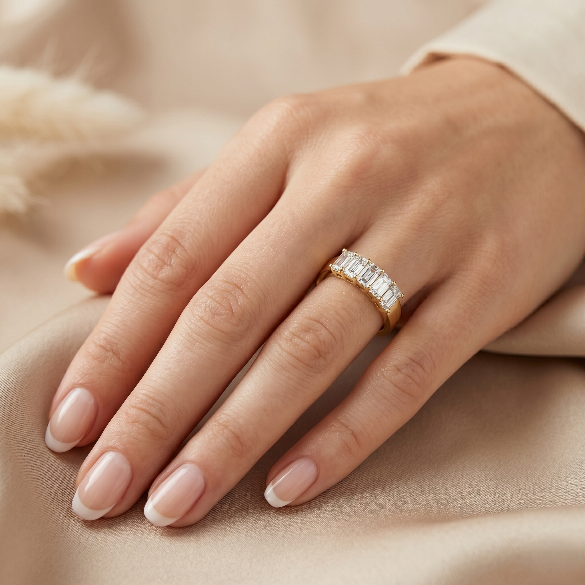 eternity band in sterling silver with lab diamonds