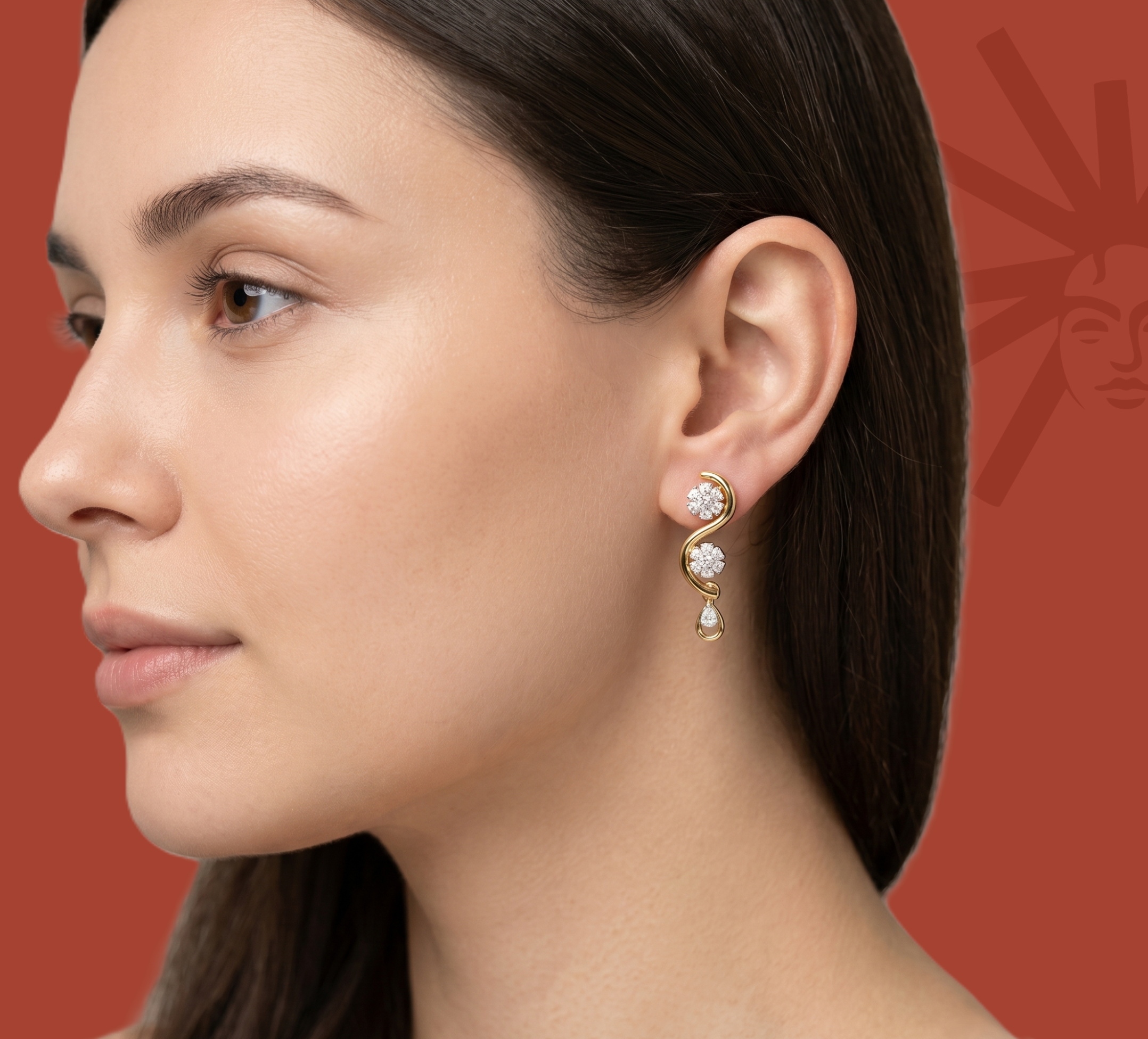 Vine Cascade - Lab Diamond Earring