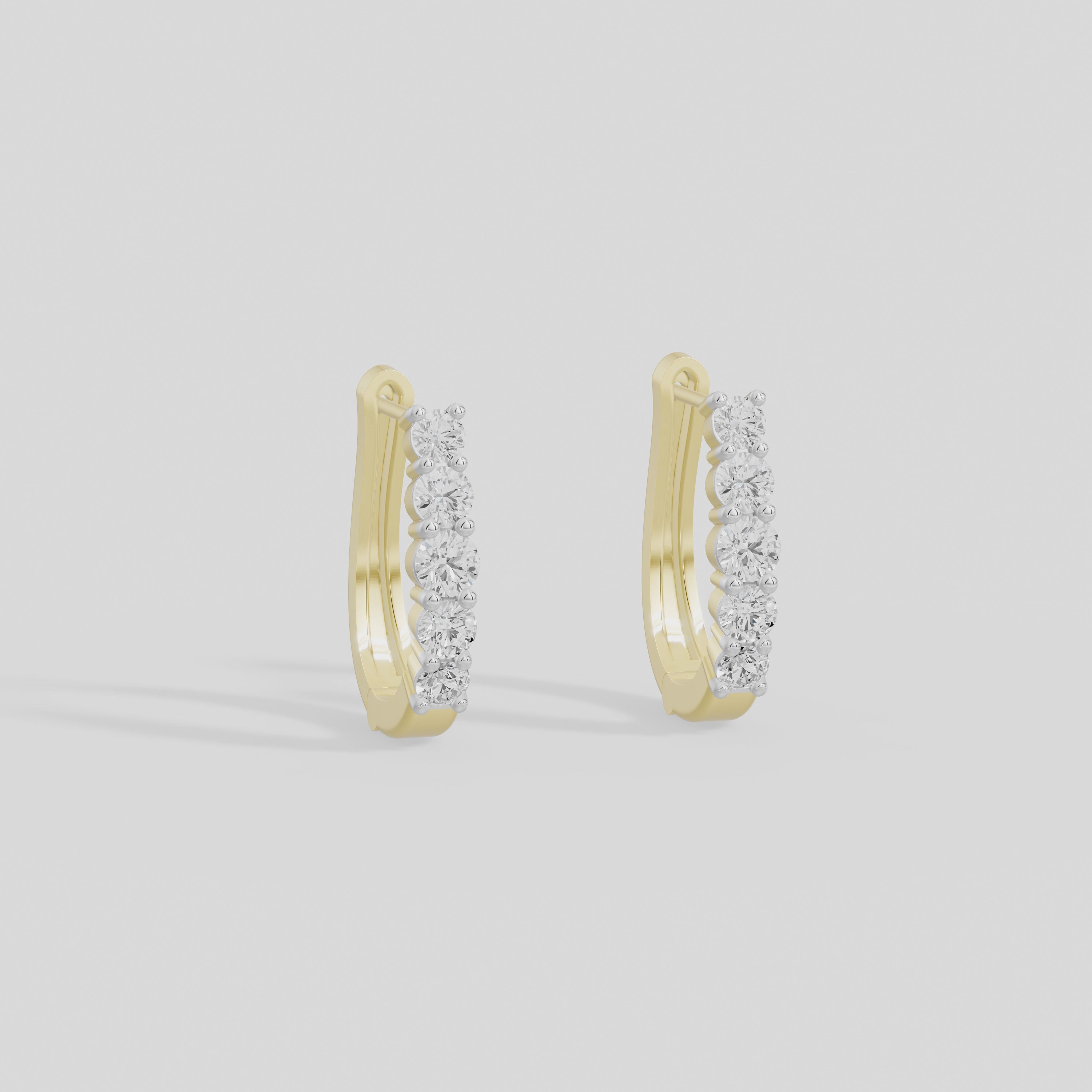 Nola Sleek hoop Lab Diamond Earrings