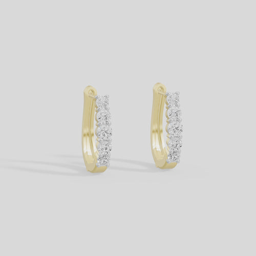 Nola Sleek hoop Lab Diamond Earrings
