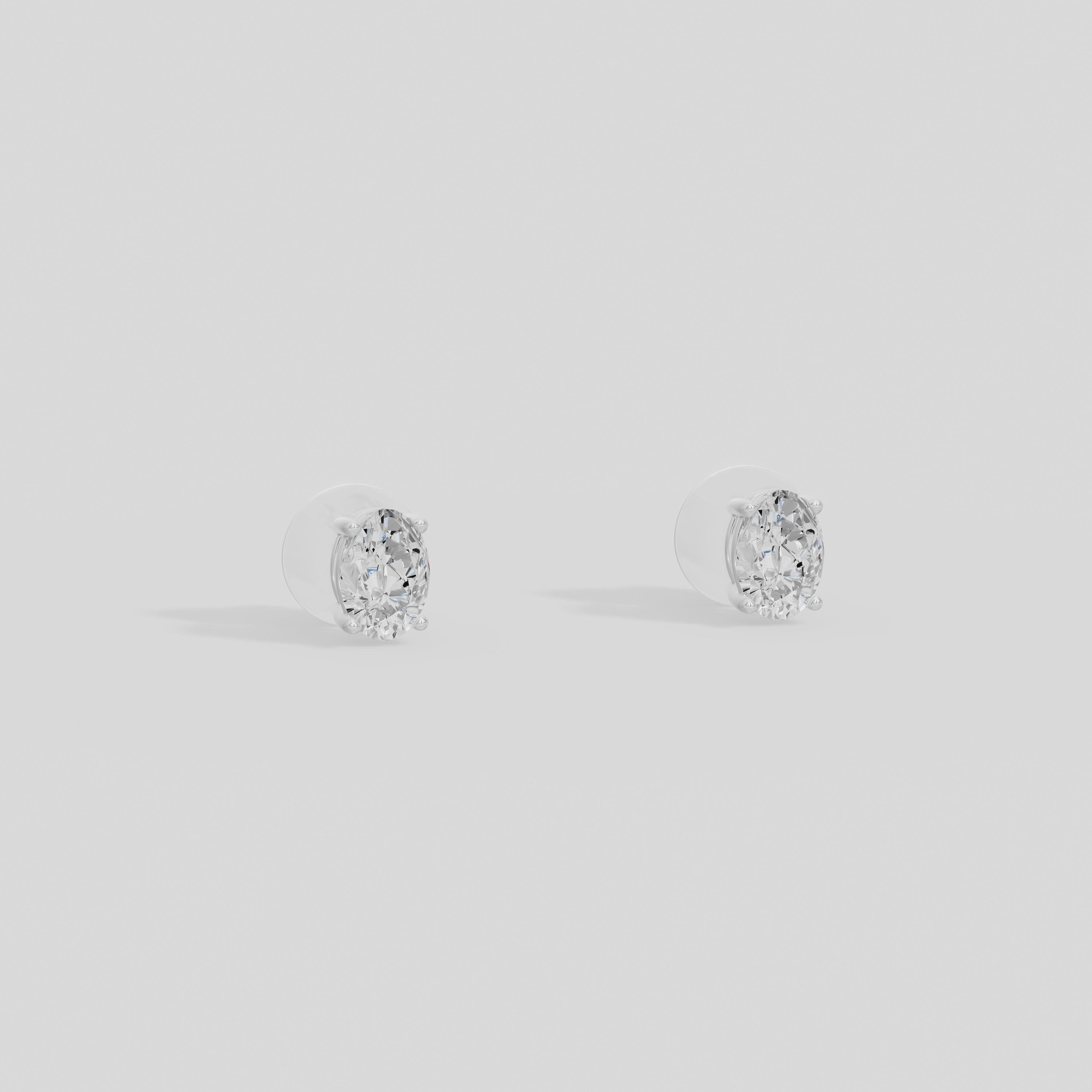 Auri Softly Oval Stud Lab Diamond Earrings
