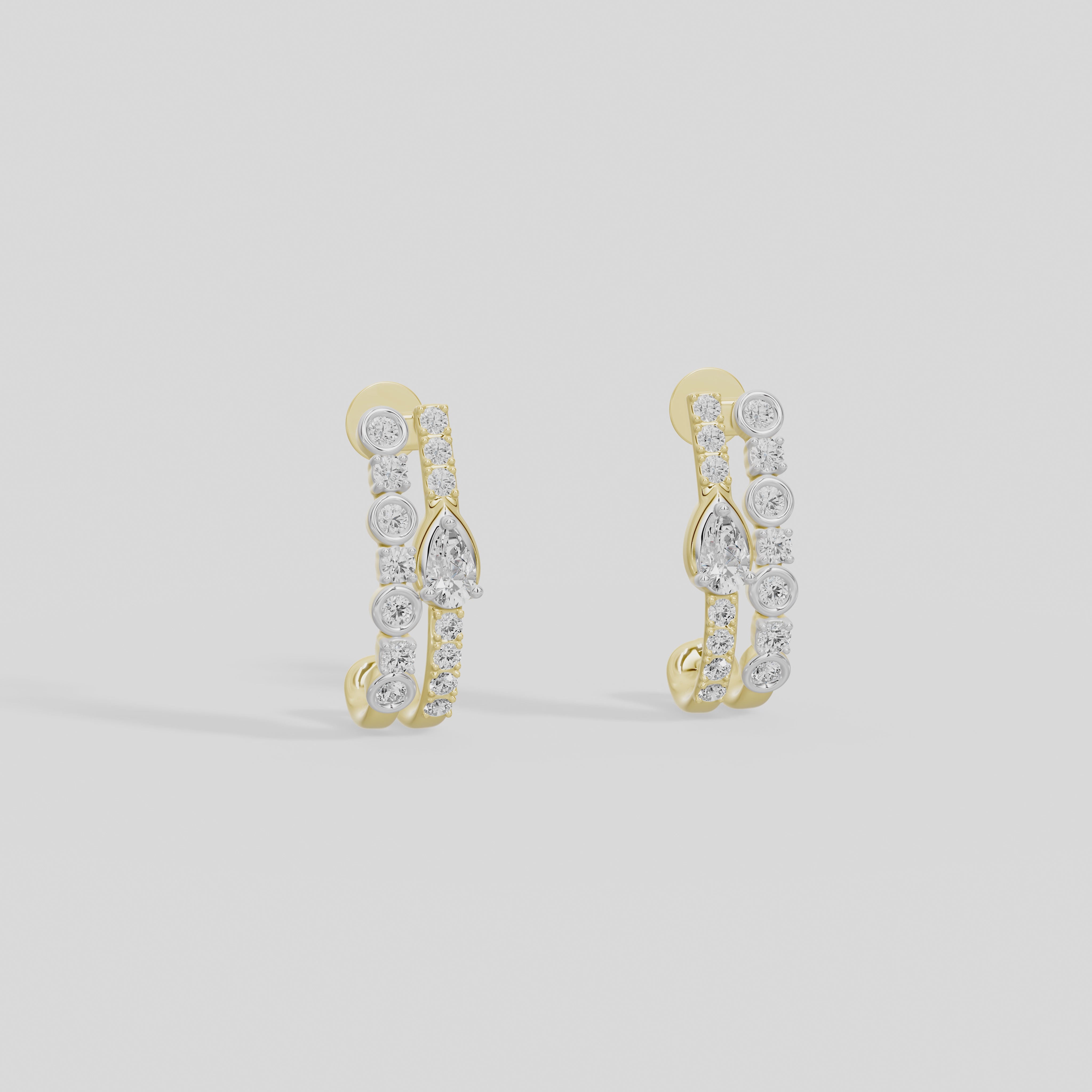 Etta Refined hoops Lab Diamond Earrings