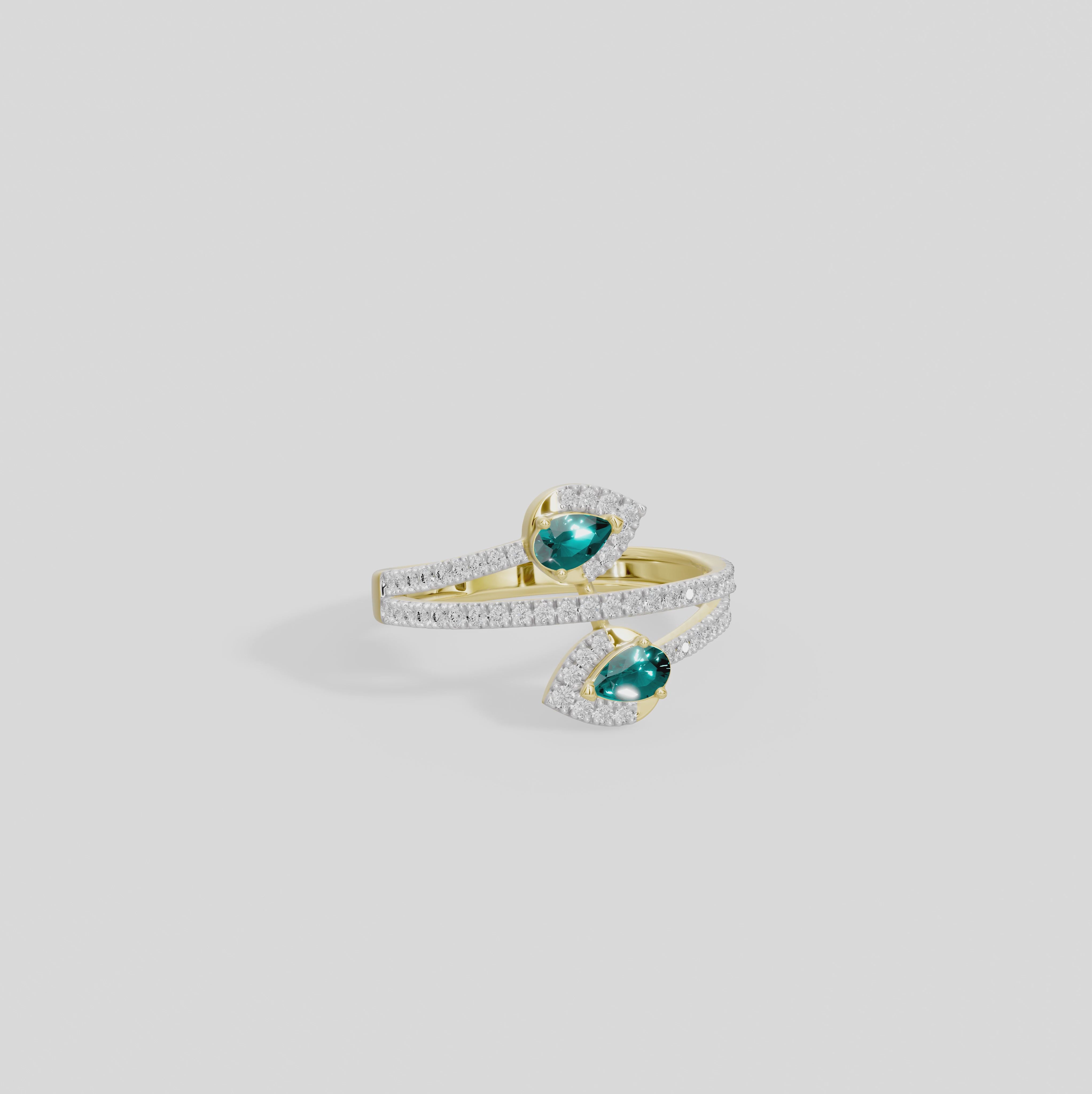 Emerald Driftline - Lab Diamond Ring