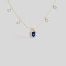 SapphireHalo Charm - Lab Diamond Necklace