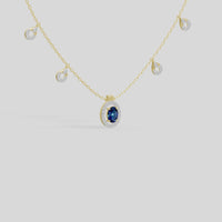 SapphireHalo Charm - Lab Diamond Necklace