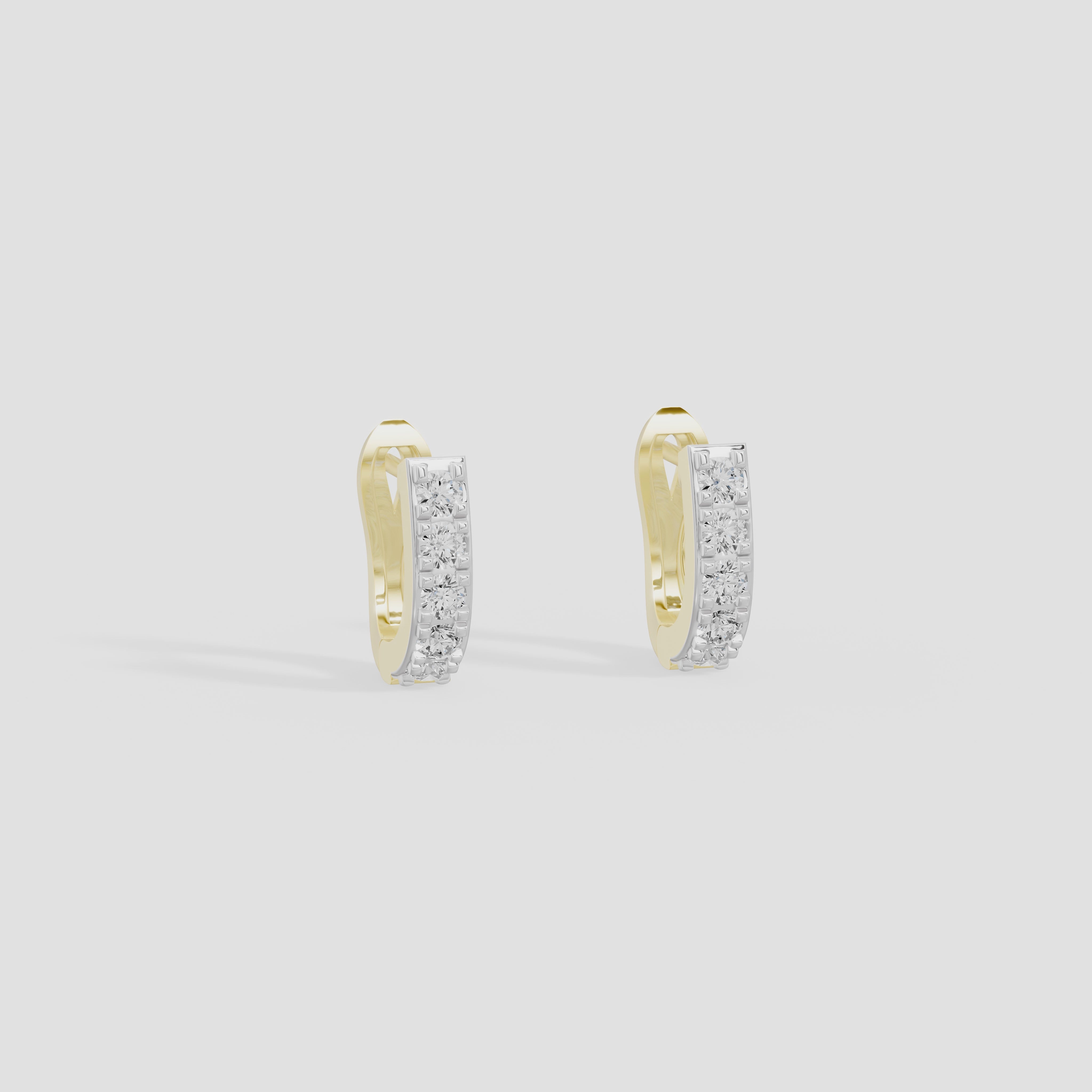 Livia Curved hoop Lab Diamond Earrings