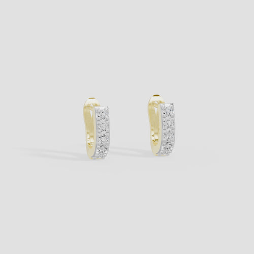 Livia Curved hoop Lab Diamond Earrings