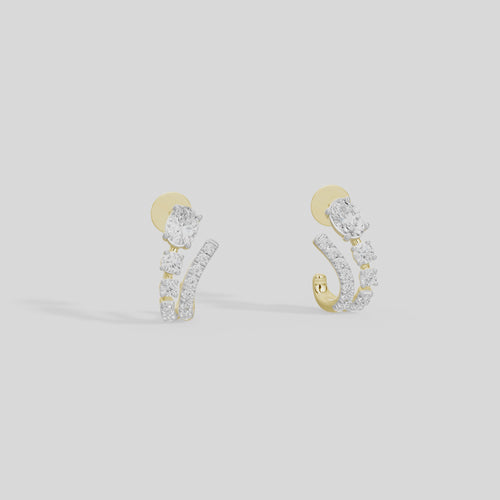 Raya Fluid Ring Lab Diamond Earrings