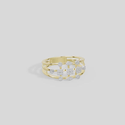 Pixel Crown Burst - Lab Diamond Ring